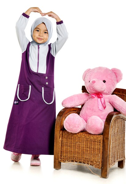 Busana Gamis Anak Muslim Mutif Kids 67 Purple