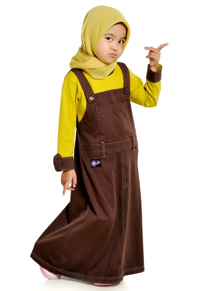 Pakaian Gamis Anak Muslim Mutif Kids 48 Coklat