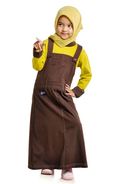 Pakaian Gamis Anak Muslim Mutif Kids 48 Coklat
